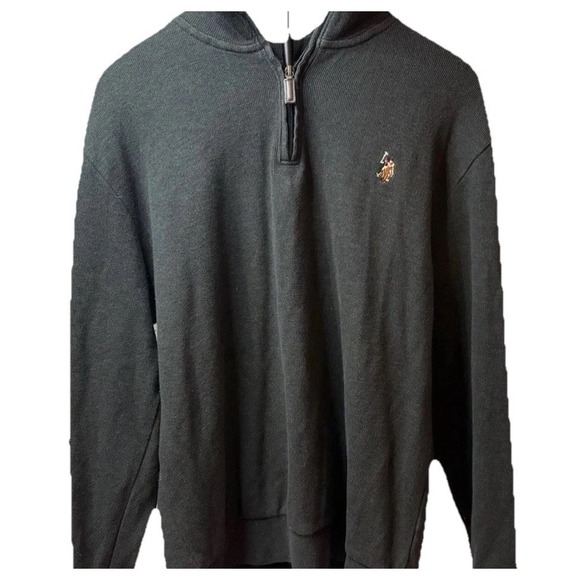 US Polo Assn. Other - U.S. Polo Assn. Men's L 1/4 Zip Sweater Black Long Sleeve Mock Neck Pullover Top